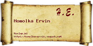 Homolka Ervin névjegykártya