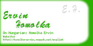 ervin homolka business card